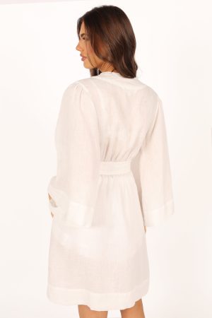 Nuala Linen Robe – Ivory