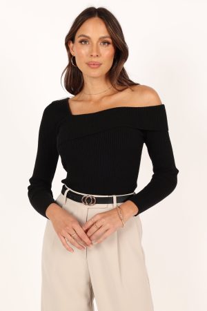 Aleena Knit Top – Black