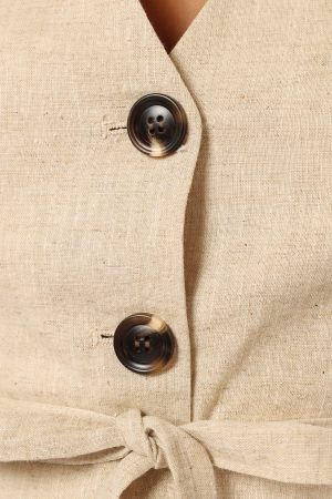 Allegra Linen Vest – Natural