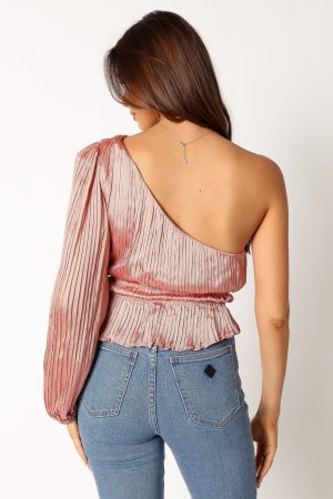 Aria One Sleeve Top – Pink