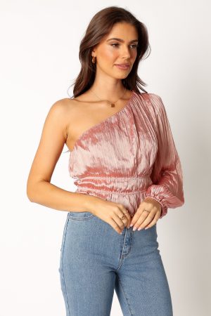 Aria One Sleeve Top – Pink