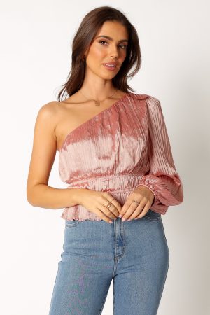 Aria One Sleeve Top – Pink