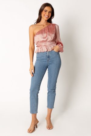 Aria One Sleeve Top – Pink