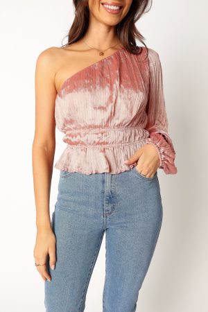 Aria One Sleeve Top – Pink