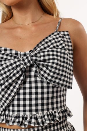 Bambi Top – Black Gingham