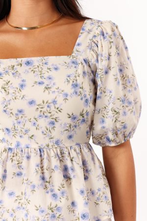 Celia Top – Ivory Blue