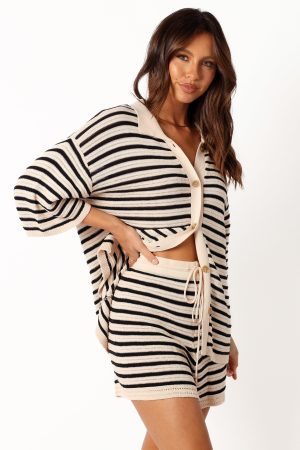 Cherie Knit Shirt – Sand Black