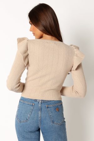 Easton Long Sleeve Knit Top – Nude