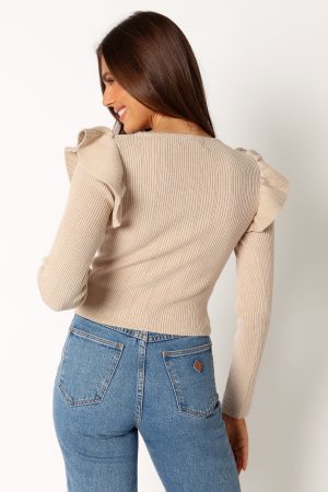 Easton Long Sleeve Knit Top – Nude