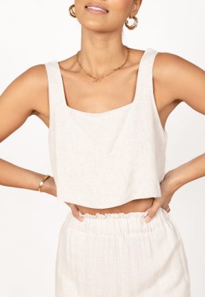 Eleanor Cropped Top – Beige