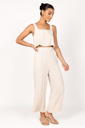 Eleanor Cropped Top – Beige