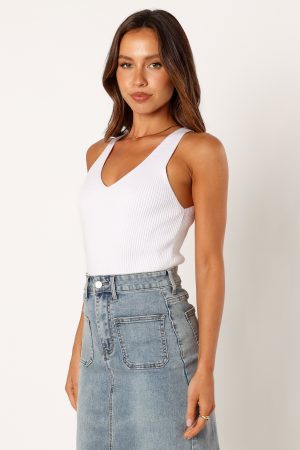 Emily Rib Top – White