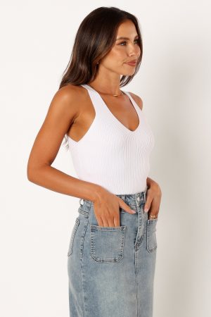 Emily Rib Top – White