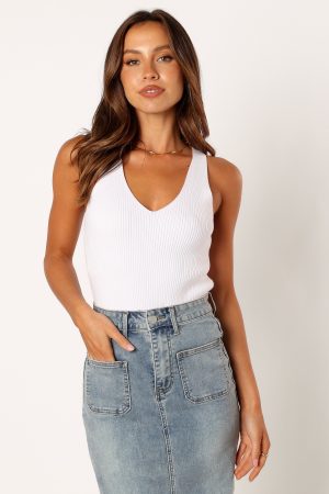 Emily Rib Top – White