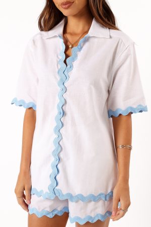 Harry Shirt – White Blue