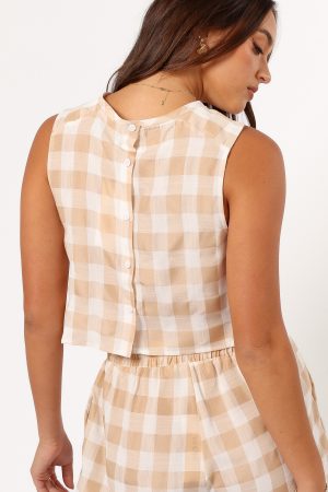 Jemmy Top – Beige Check