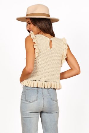 Katia Frill Knitted Top – Cream