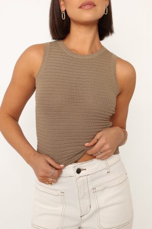 Maisey Knit Tank – Olive