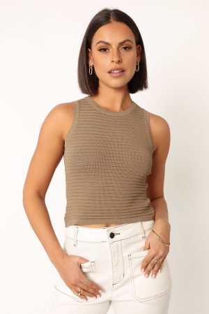 Maisey Knit Tank – Olive