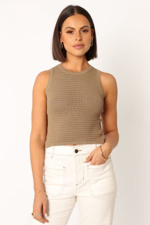 Maisey Knit Tank – Olive