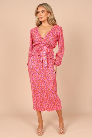 Minelli Pleat Top – Hot Pink