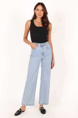 Monique Ribbed Tank Top – Black