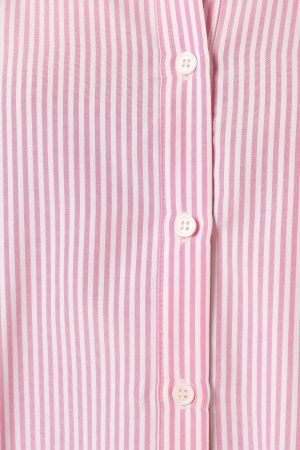 Murphy Button Up Long Sleeve Top – Pink Stripe