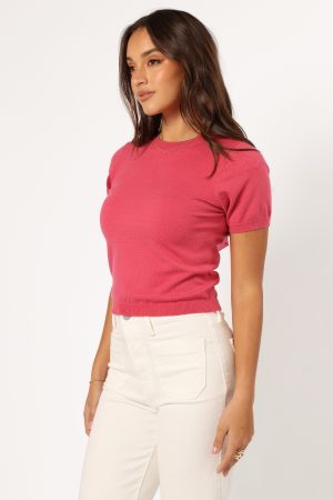 Shannon Bow Top – Fuchsia