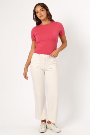 Shannon Bow Top – Fuchsia