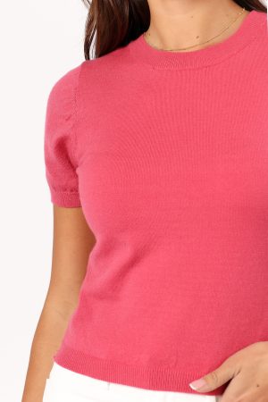 Shannon Bow Top – Fuchsia