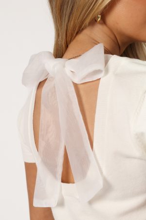 Shannon Bow Top – Off White
