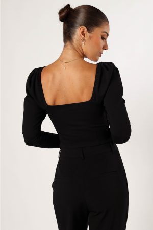 Spencer Long Sleeve Top – Black