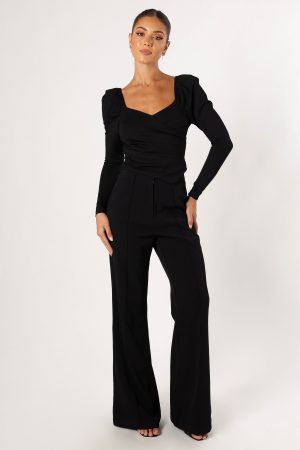 Spencer Long Sleeve Top – Black