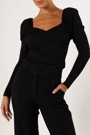 Spencer Long Sleeve Top – Black