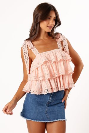 Tanya Lace Top – Light Pink