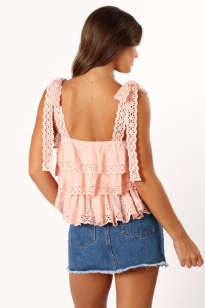 Tanya Lace Top – Light Pink