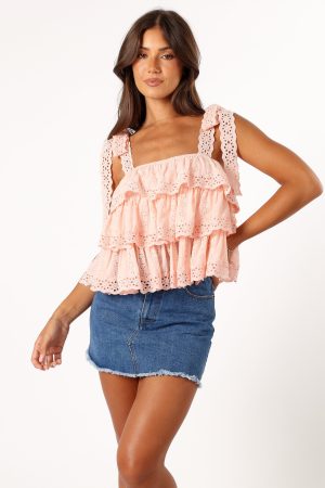 Tanya Lace Top – Light Pink
