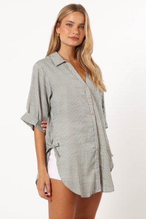 Wren Oversized Shirt – Olive
