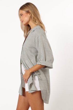 Wren Oversized Shirt – Olive