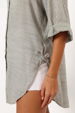 Wren Oversized Shirt – Olive